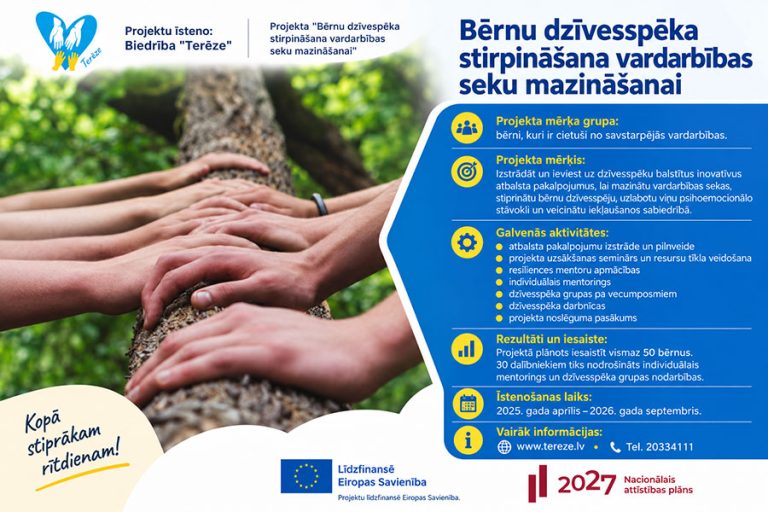 Bērnu dzīvesspēka stirpināšana vardarbības seku mazināšanai